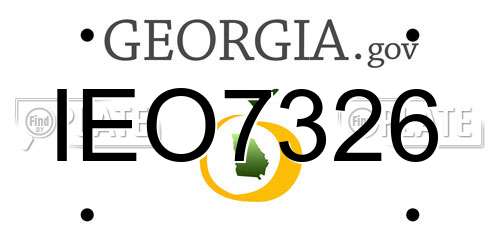 IEO7326 Georgia License Plate
