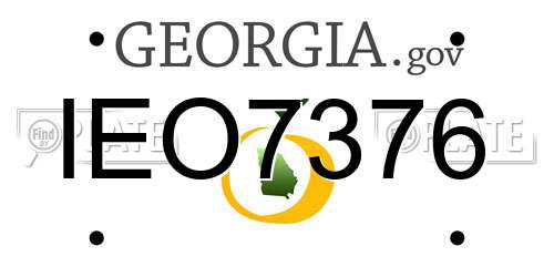 IEO7376 Georgia License Plate