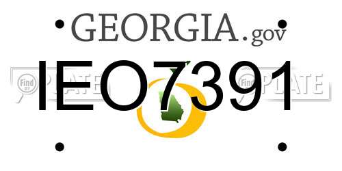 IEO7391 Georgia License Plate