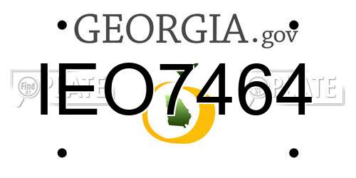 IEO7464 Georgia License Plate