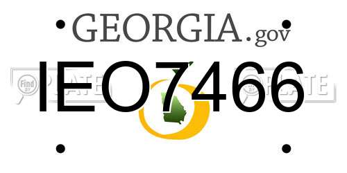 IEO7466 Georgia License Plate