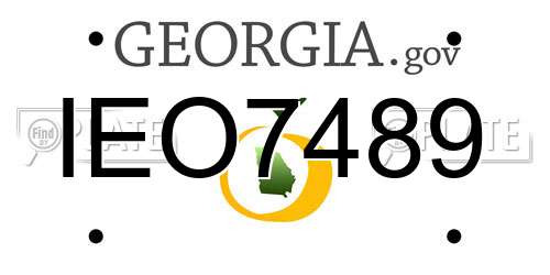 IEO7489 Georgia License Plate