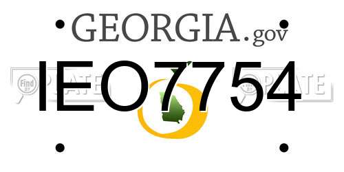 IEO7754 Georgia License Plate