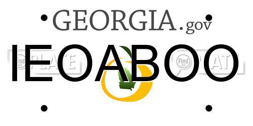 IEOABOO Georgia License Plate