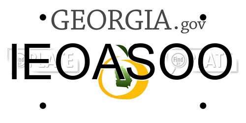 IEOASOO Georgia License Plate