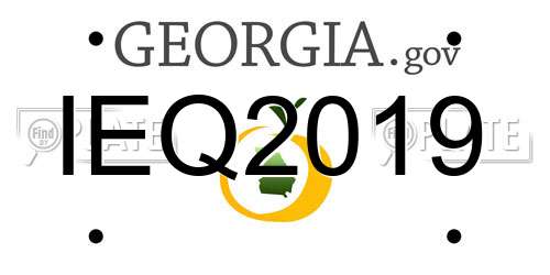 IEQ2019 Georgia License Plate