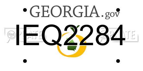IEQ2284 Georgia License Plate
