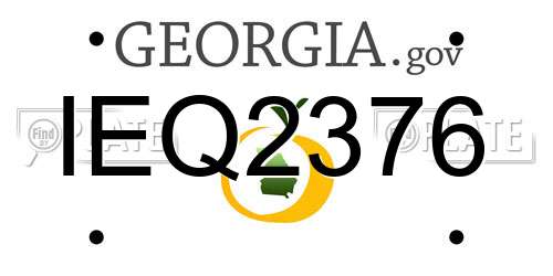 IEQ2376 Georgia License Plate