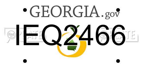 IEQ2466 Georgia License Plate