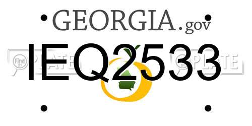 IEQ2533 Georgia License Plate