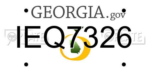 IEQ7326 Georgia License Plate