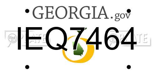 IEQ7464 Georgia License Plate