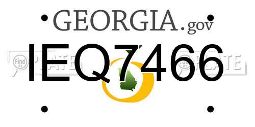 IEQ7466 Georgia License Plate