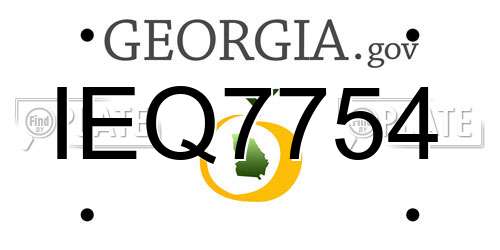 IEQ7754 Georgia License Plate