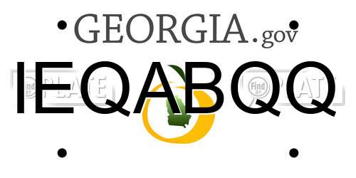 IEQABQQ Georgia License Plate