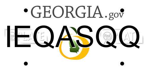 IEQASQQ Georgia License Plate