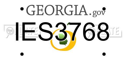 IES3768 Georgia License Plate