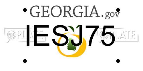 IESJ75 Georgia License Plate