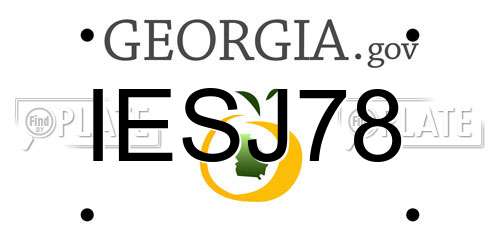 IESJ78 Georgia License Plate