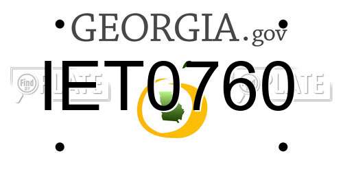 IET0760 Georgia License Plate