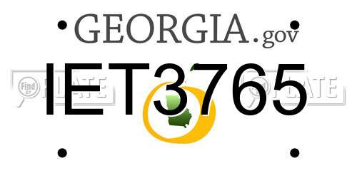 IET3765 Georgia License Plate