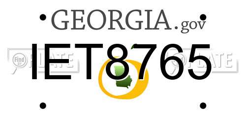 IET8765 Georgia License Plate