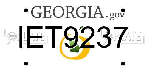 IET9237 Georgia License Plate