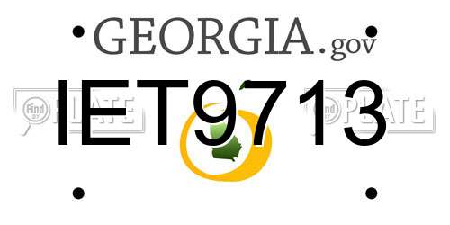 IET9713 Georgia License Plate