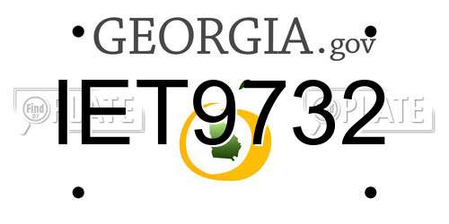 IET9732 Georgia License Plate