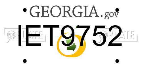 IET9752 Georgia License Plate
