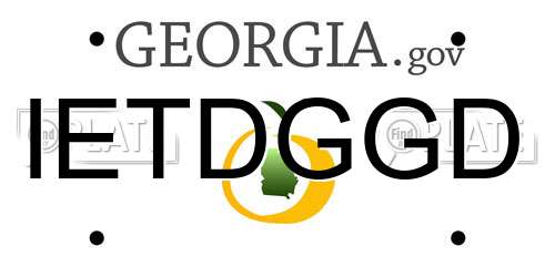 IETDGGD Georgia License Plate