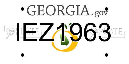 IEZ1963 Georgia License Plate