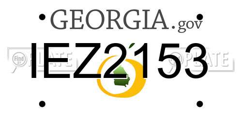 IEZ2153 Georgia License Plate