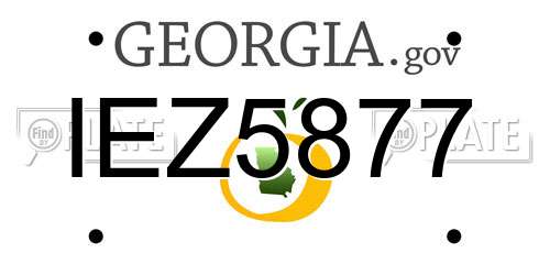 IEZ5877 Georgia License Plate