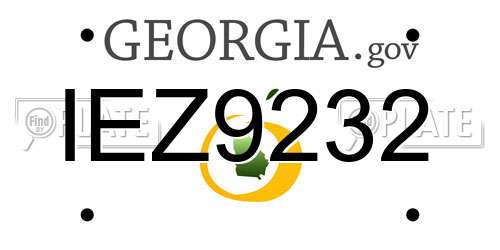 IEZ9232 Georgia License Plate