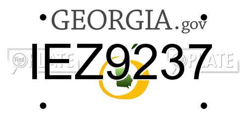 IEZ9237 Georgia License Plate