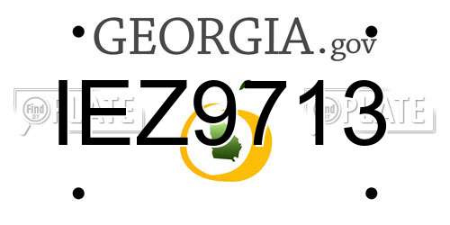 IEZ9713 Georgia License Plate