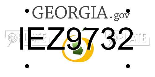 IEZ9732 Georgia License Plate