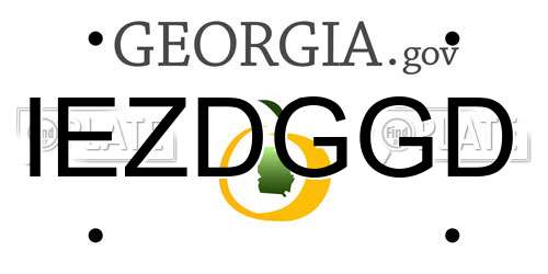 IEZDGGD Georgia License Plate