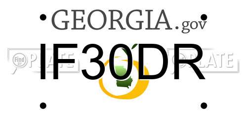 IF30DR Georgia License Plate