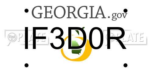 IF3D0R Georgia License Plate