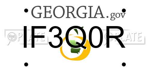 IF3Q0R Georgia License Plate