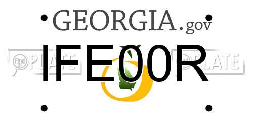 IFE00R Georgia License Plate