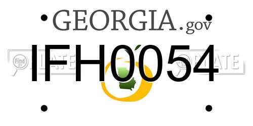 IFH0054 Georgia License Plate
