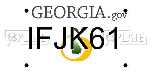 IFJK61 Georgia License Plate