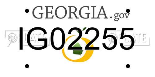 IG02255 Georgia License Plate
