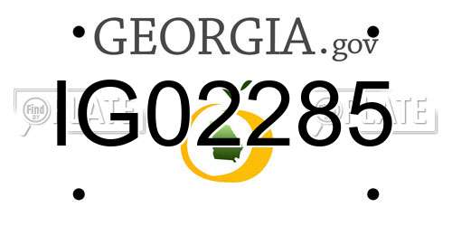 IG02285 Georgia License Plate