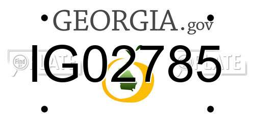 IG02785 Georgia License Plate