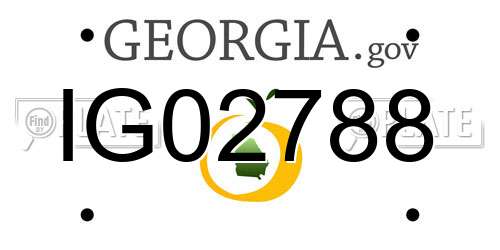 IG02788 Georgia License Plate