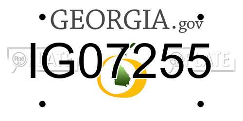 IG07255 Georgia License Plate